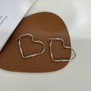 Twist Metal Heart Hoop Earrings for Women Golden Silver Color Hollow Out Big Love Earrings Brief Street Romantic Jewelry as Gift - Image 8