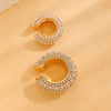 Colorful Crystal Zircon Pearl Ear Clip Earrings for Women Metal C-Shaped No Pierced Cartilage Ear Cuff Jewelry - Image 14