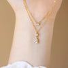 Double-Layer Chain Necklace with Geometric Pendant Options - Image 21