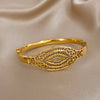 Vintage Geometric Hollow Carved Cuff Bracelet for Women Chic Gold Plated Stainless Steel Wrist Bangle Jewelry - Image 2