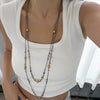 Long Imitation Pearl Chain Necklace Set 2 Pieces - Image 3