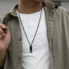 Mens Stylish Geometric Rectangle Pendant Necklace,Stainless Steel Length Adjustable Box Chain, Male Jewelry Gift - Image 3