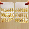 Vintage Ccb Drop Sphere Hoop Earrings Set Irregular Twist C Shape Women Accessories - Image 1