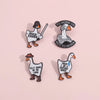 Cartoon Cute Goose Enamel Pin Silly Goose On The Loose To Honk Or Not To Honk Brooch Backpack Lapel Badge Jewelry Gift - Image 1
