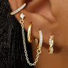 4PC Chain Huggie Earring Set For Women Flower Tragus Hoop Earrings Bulk Cartilage Piercing Helix Jewelry Lobe Earing Lot - Image 19