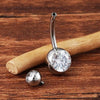 1PC Titanium Belly Button Ring 14G 6/8/10/12mm Internal Thread Cubic Zirconia Belly Piercing Jewelry Navel Piercings Gift - Image 5