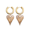 Acrylic Resin Leopard Heart Pendant Hoop Earrings Woman Gold Color Thick Stainless Steel Ear Buckle Female Jewelry - Image 17