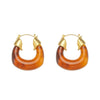 Favourite Color Summer Vocation Chunky Acrylic Resin Hoop Earrings For Woman Stainless Steel Jewelry - Image 11