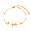 White Zircon Oval Chain Bracelet for Women Gold Color Stainless Steel Bangle Jewelry - Image 10