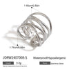 Stainless Steel Jewelry Minimalist Metal Golden Pvd Plated Opening Ring for Women Pour Party Gift - Image 7