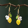 Cute Yellow Fruit Lemon Little Flower Green Leaf Pendant Necklace for Women Earrings Jewelry Gifts - Image 12