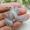 Shiny Rhinestone Hummingbird Brooches For Women Clothing Coat Jewelry Accessries Gift - Image 2