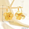 Stainless Steel Golden Double-Layer Hollow Flower Hoop Earring for Women Vintage Flower Earrings for Daily Wear Jewelry Gifts - Image 5