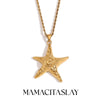 316L Stainless Steel Swirl Starfish Pendant Necklace Gold Plated Neck Jewelry Women's Elegant Gift - Image 1