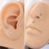 Cubic Zirconia Labret Stud 16G Internally Threaded for Lip Tragus and Helix - Image 3