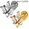 1PC Implant Steel Paved Flat Back Flower 3/4/5/6 Marquise CZ Labret Piercing Internal Thread Tragus Helix Lobe Earring - Image 11