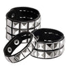 3Pcs Studded Punk Bracelets for Men Women Buckle Cuffs Pyramid Wristband Rivet Cuff Bangle Wear Proms Rock Costumes Black - Image 1