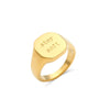 Engrave Jewelry Gift Minimalist Letter Word Suqare Stainless Steel Ring Gold Ring Plated For Women - Image 16