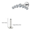Titanium 16G CZ Cluster Climber Stud Earring Labret Helix Tragus Cartilage Stud Flatback Piercing - Image 10