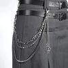 Men Y2k Star Charm Layered Street Style Pant Jeans Chain Belt - Image 4
