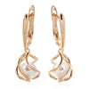 Rose Gold Drop Earrings for Women Unique Geometric Hollow Pearl Bridal Earrings Wedding Jewelry - Image 6