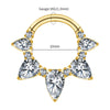 Titanium 16G Pear CZ Hinged Clicker Segment Hoop Ring 8mm/10mm Hinged Daith Clicker Septum Nose Jewelry - Image 11