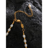 Natural Freshwater Pearls Stainless Steel Beads Gold Color Necklace Women Handmade Jewelry Gift - Image 3