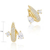 Gold Plated Eros Floating Huggies Earring Minimalist Pear Oval Marquise CZ Waterdrop Hoop Earring For Women - Image 9