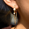 Classic Water Droplet-Shaped Zircon Earrings With Double Layer Hollowed Out Tassel Jewelry Lady Stainless Steel Earring - Image 1