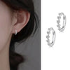 Heart hoop Earrings For Women Temperament Simple Inlaid for Women Wedding Silver Color Ear Shiny Zircon Jewelry Accessories - Image 1