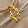 316L Stainless Steel Inlaid Zircon Star Twisted Flower Cuff Bracelet Bangle For Women Men Stackable Charm Jewelry - Image 12