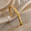 Gold Plated Stainless Steel Bracelet Inlaid Colorful Rhinestones Open Cuff Bangles Bracelets for Women Men Jewelry - Image 2
