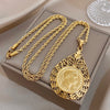 Greatera Retro Round Plate Rooster Carved OT Buckle Necklaces For Women Men Charm Stainless Steel Jewelry Gifts - Image 9