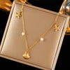 316L Stainless Steel Metal Double Chain Starfish Shells Pendant Necklace Pvd Plated Jewelry Women - Image 7