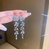 Leaves Long Tassel Earrings for Women Full Rhinestone Zircon Dangle Earring Party Wedding Jewelry Gifts - Image 17