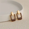 Ftcy Vintage Brown Hollow Square Drop Earrings for Women Wedding Party Geometry Metal Earrings Classic Women's Jewelry - Image 1