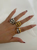 Stainless Steel Gold Silver Plated 3 Splicing Color Chunky Dome Ring Multi-Layer Hollow Rings for Women Men Unisex - Image 2