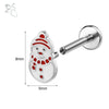 ZS 1PC 16G Stainless Steel Lip Piercings for Women Snowman Reindeer Pine Lip Rings Cartilage Earring 6mm/8mm Helix Piercing - Image 17