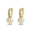 Stainless Steel Letter D Pearl Dangle Earrings for Women Charm Gold Color Zircon Hoop Korea Jewelry Gift Colorfast - Image 6