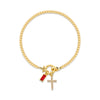 Zircon Cross Charm Bracelet for Women Stackable Birthstone Bracelet Stainless Steel Beaded Stretch Hand Chain Jewelry Girlfriend - Image 10