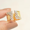 Gold Color Cubic Zirconia Ring for Women Modern Wide Band Finger Ring OL Style Female Jewelry - Image 3