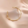 Stylish Stainless Steel Gold Plated Bamboo Link BanglesTrend Bracelet For Ladies Gents Romantic Celebration Present Chic Jewelry - Image 3