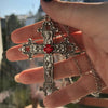 Gothic Big Zircon Cross Necklace Unisex Y2K Irregular Goth Large Cross Pendant Necklaces for Men Women Couple Necklace Jewelry - Image 2