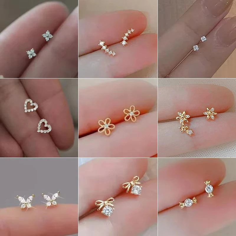 Dainty Cubic Zirconia Stud and Drop Earrings in Many Styles - Image 1