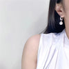 Pearl Dangle Earring for Women Bling Cubic Zirconia Elegant Silver Jewelry - Image 6