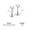 2/8PCS Stainless Steel Eearring Nose Stud Cartilage Piercing Jewelry Helix Tragus Lip Flat Back Tiny Earrings for Women 18G - Image 8