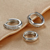 3PCS Stainless Steel Round Circle Hoop Earrings Set for Women Simple Huggies Zircon Twists Earring Cartilage Piercing Jewelry - Image 3