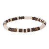 Coconut Wood Bead Stretch Bracelet with Blue and Multicolor Accents - Image 9