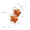 30mm Stainless Steel Double-layer Resin Flower Drop Earrings for Women Jewelry Green Yellow Brown Accessories - Image 6