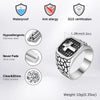 Stainless Steel Cross Rings For Men Silver Color Crack Zircon Rings Cross Signet Chunky Dainty Jewelry For Man - Image 6